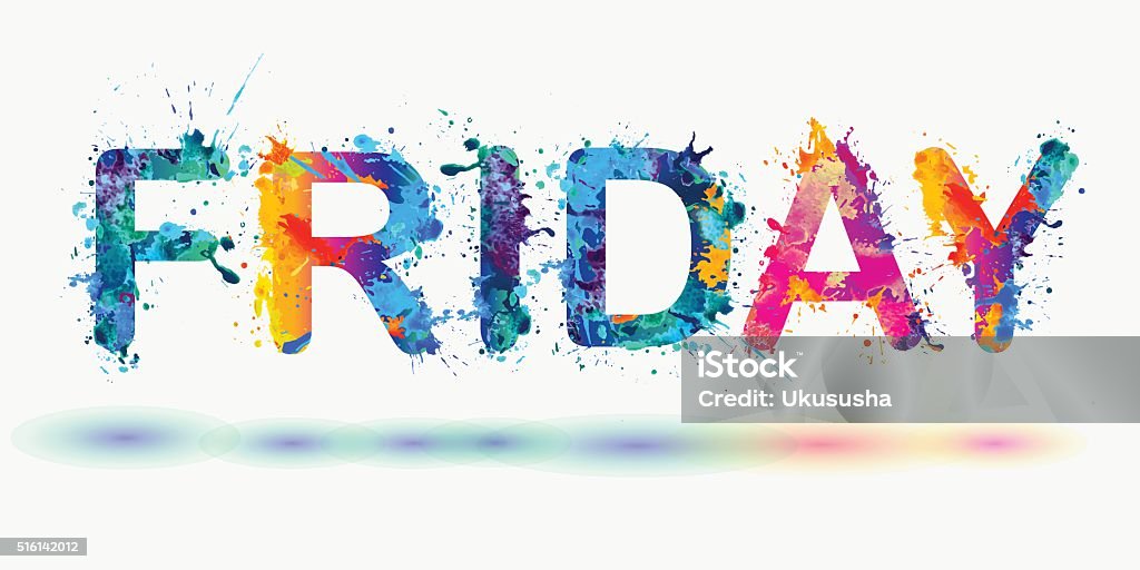 Friday - happy end of the week. Friday - happy end of the week. Isolated on white background Friday stock vector