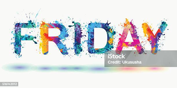 Friday Happy End Of The Week Stock Illustration - Download Image Now - Friday, Freedom, Fun