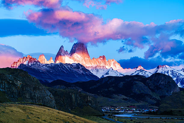 istock Fitz Roy mountain and El Chalten Village 516142368