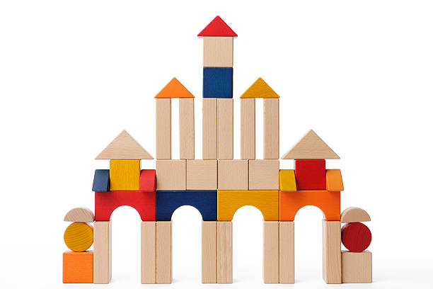 istock Isolated shot of large blocks home on white background 516143043