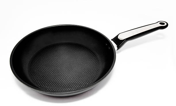 istock Black frying pan isolated on a white 516143453