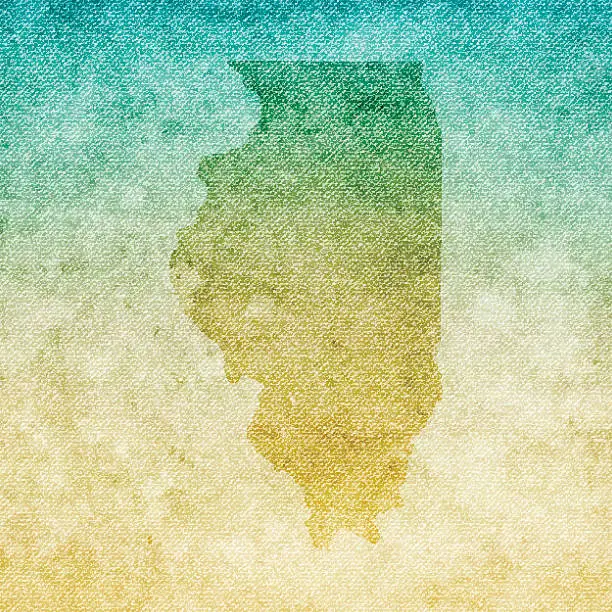 Vector illustration of Illinois Map on grunge Canvas Background
