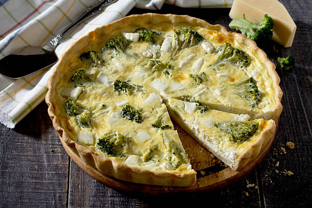 istock Open pie quiche Lauren with broccoli and cheese 516146618