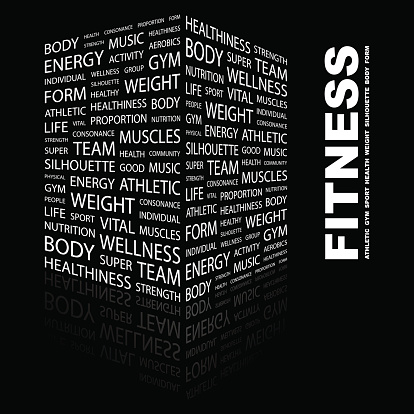 FITNESS. Word cloud concept illustration. Wordcloud collage.