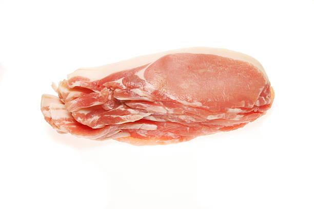베이컨 rashers - bacon isolated portion pork 뉴스 사진 이미지