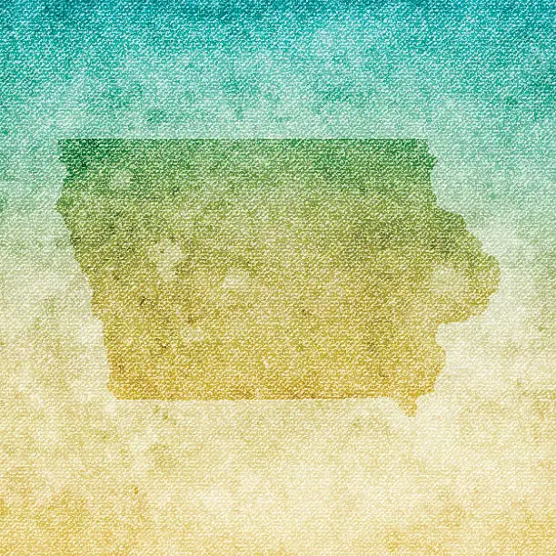 Vector illustration of Iowa Map on grunge Canvas Background