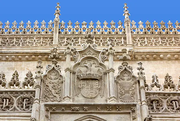 Detail of the facade of the Royal Chapel in Granada, Spain