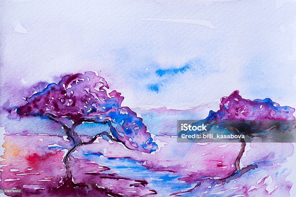 Original painting with watercolors Original painting with watercolors.Modern art. Suitable for interior design, advertising and printing Abstract stock illustration