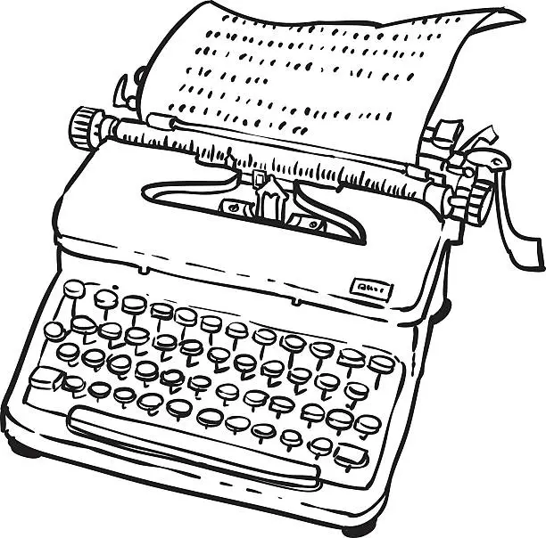 Vector illustration of Vintage Typewriter Machine