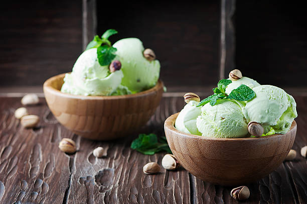 istock Pistachio icecream with mint and nuts 516178382