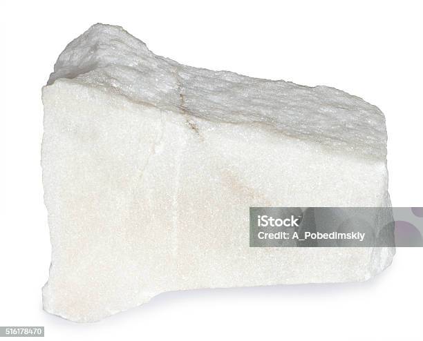 unpolished chalk (white limestone) rock isolated Stock Photo by vvoennyy