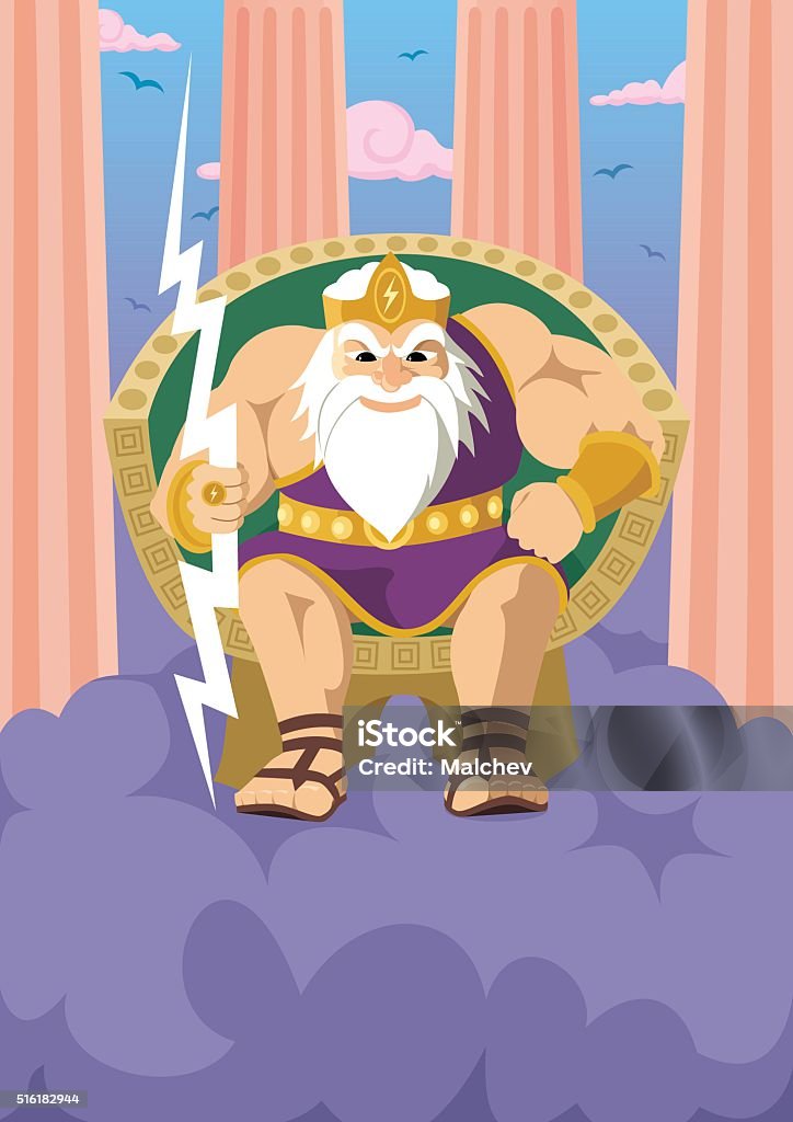 Zeus Ruling Old Timey Graphics Zeus Stock Illustration - Download Image Now - Ancient, King - Royal ...
