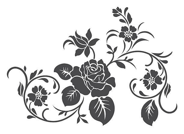 ilustraciones, imágenes clip art, dibujos animados e iconos de stock de vector de de color rosa motivo de diseño. - rose bouquet flower single flower