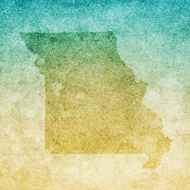 Map of Missouri isolated on realistic grunge canvas texture.