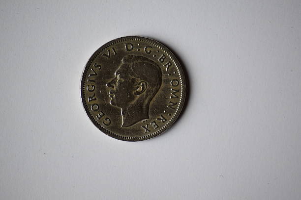 istock Silver coin, two shilling piece, George VI, obverse 516184362