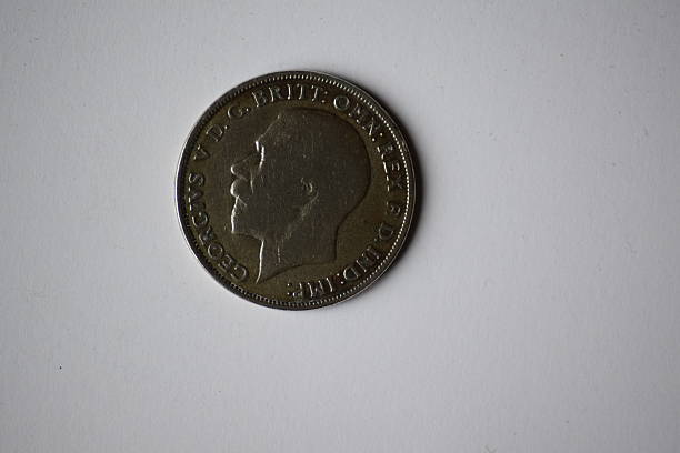 istock Silver coin, George V florin or two-shilling, obverse 516184512