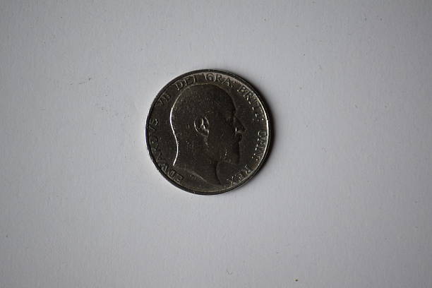 Silver coin, shilling, obverse, Edward VII 1906