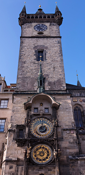 Orloj on the side of the Prague Town Hall, Old town square, Prague