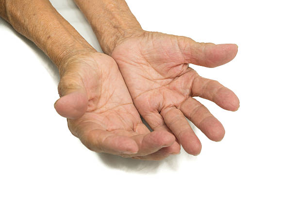 istock Senior woman's hand isolated on white 516188289