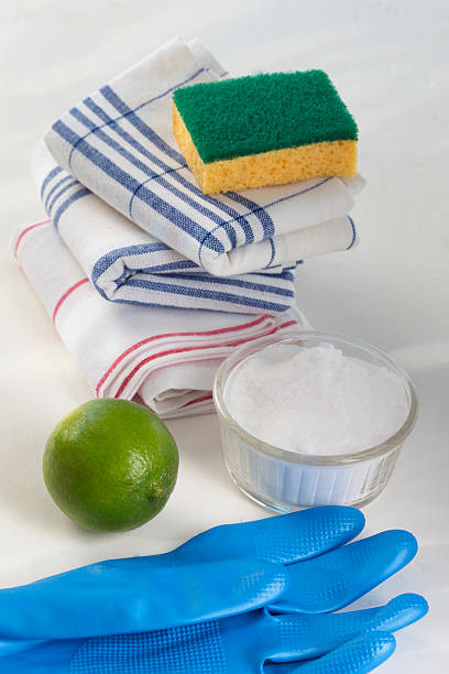 istock Eco-friendly natural cleaners Vinegar, baking soda, salt, lemon 516188589
