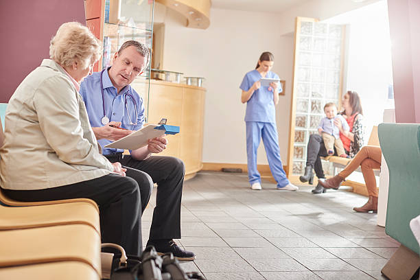 istock Clinic visit for senior woman 516189110