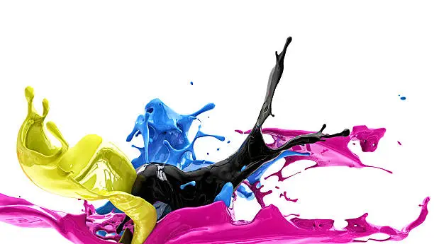 Photo of color splash, cmyk