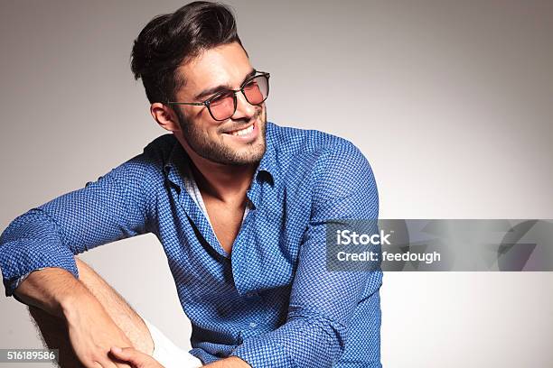 Portrait Of A Handsome Fashion Man Smiling Stock Photo - Download Image Now - Men, Fashion Model, Males