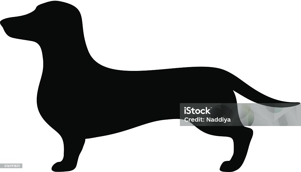 Teckel chien.  Vector noir silhouette. - clipart vectoriel de Teckel libre de droits