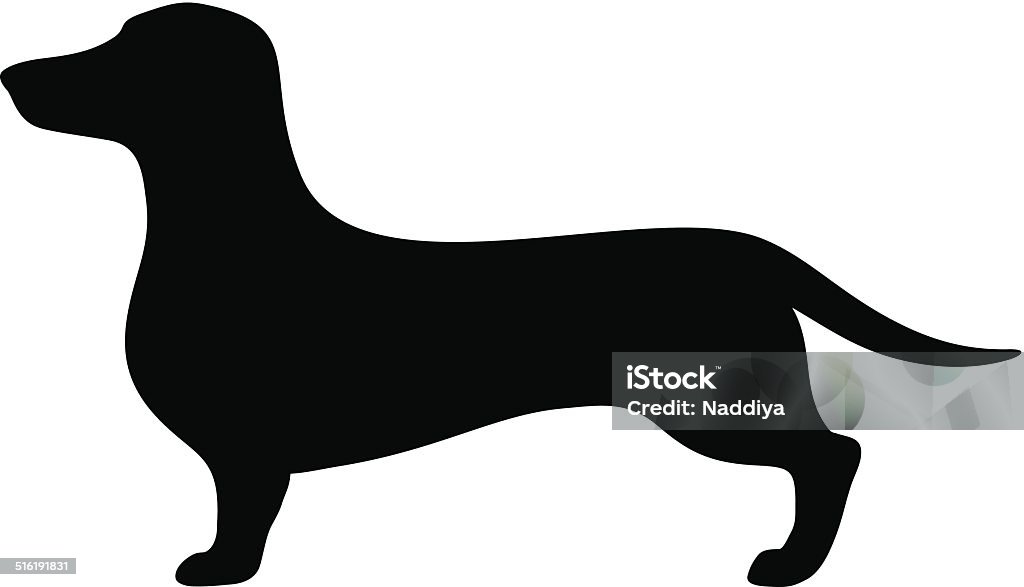 Dachshund dog. Vector black silhouette. Vector black silhouette of dachshund dog isolated on a white background. Dachshund stock vector