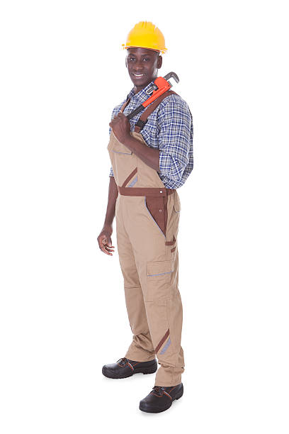 istock Repairman Holding Wrench 516193671
