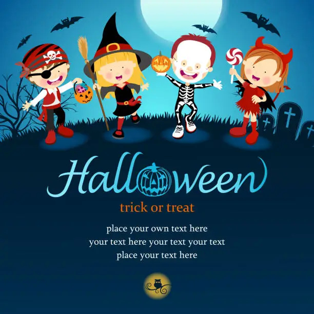 Vector illustration of Halloween Trick Or Treat