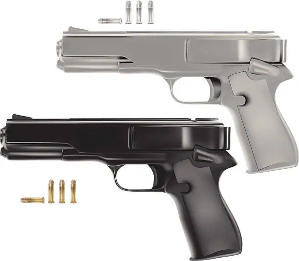 Vector illustration of Handguns - Vector