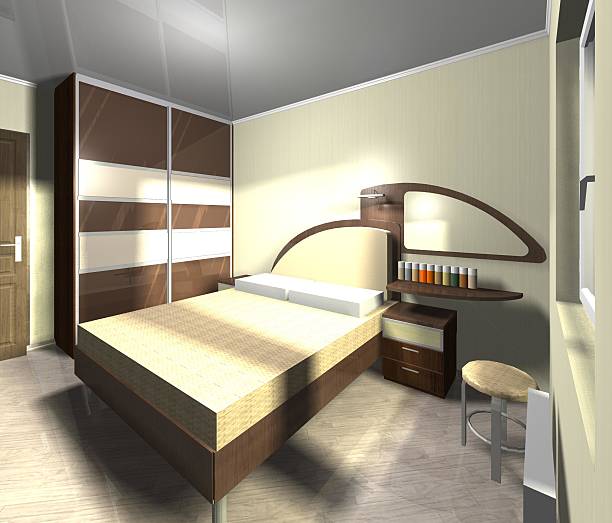 istock design  furniture for bedroom 3D rendering 516206482