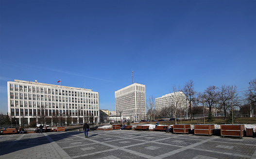 The building exterior of Shangpin Center in Xiamen, Fujian Province on June 7, 2023