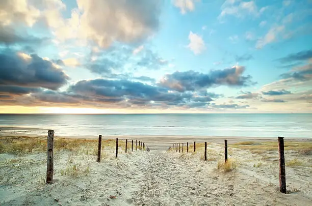 Photo of sand way to the North sea beach