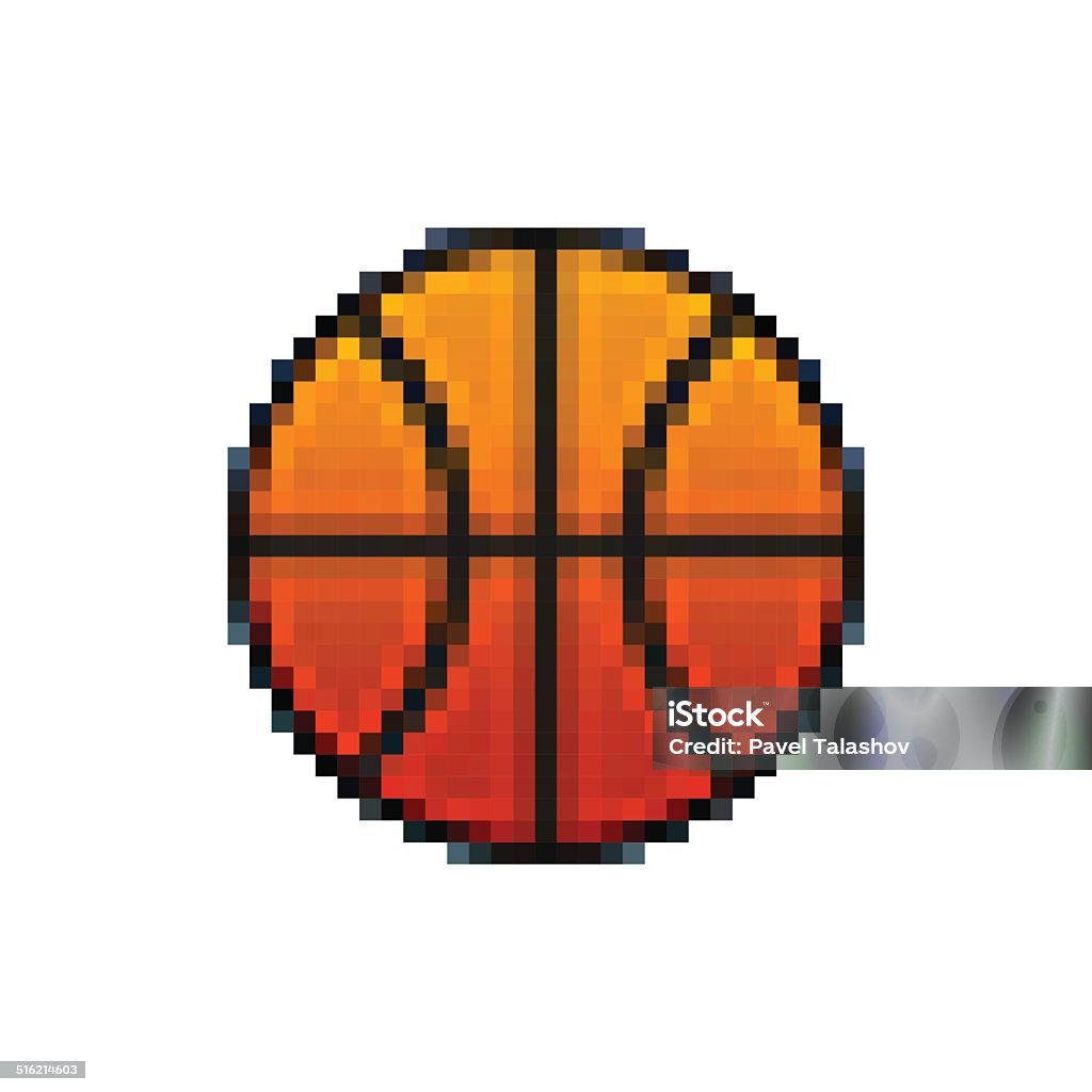 Pixel basketball Vector pixel basketball isolated on white background Circle stock vector