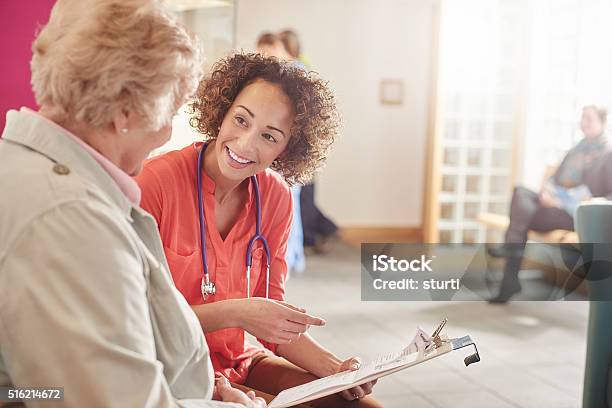 Happy Health Senior With Gp Stock Photo - Download Image Now - Patient, Doctor, Senior Adult