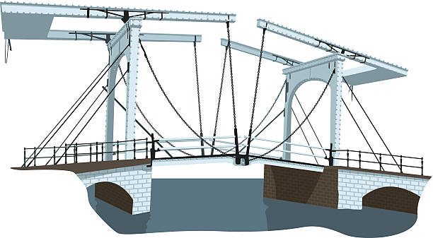 illustrations, cliparts, dessins animés et icônes de vieux pont à amsterdam - amstel river illustrations