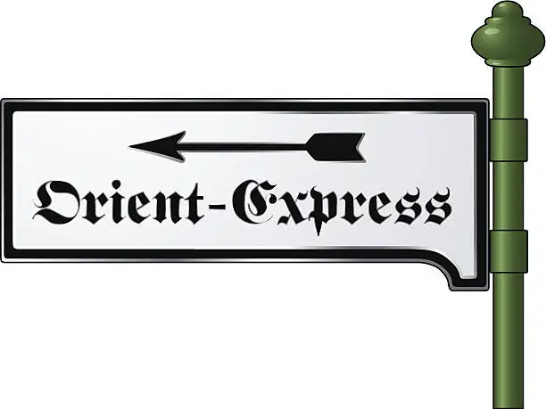 Vector illustration of Orient-Express - Nostalgic metal sign from the Victorian era