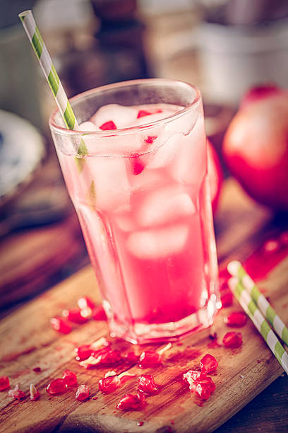 Pomegranate Smoothie Served in a Glass