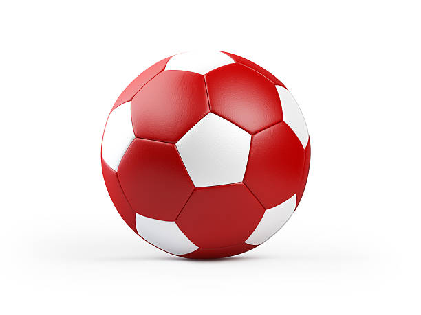 Red and white leather football ball isolated on white background. Ball is nicley detailed. Great use for football and sports related concepts. Clipping path is included.