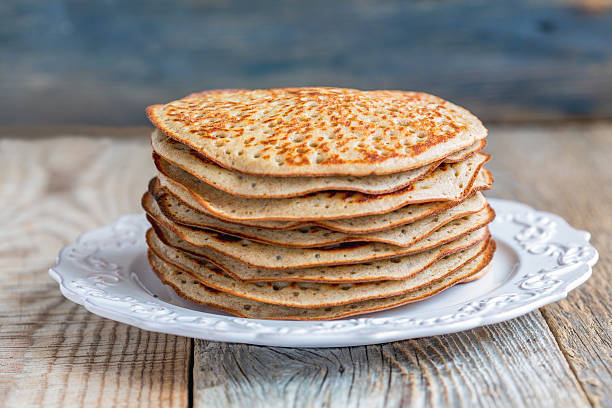 istock Stack of pancakes from wholegrain flour. 516217846