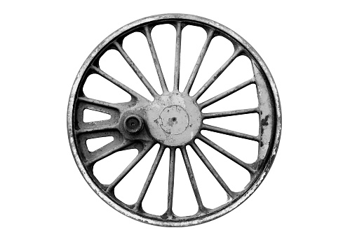 old iron lokomotive wheel