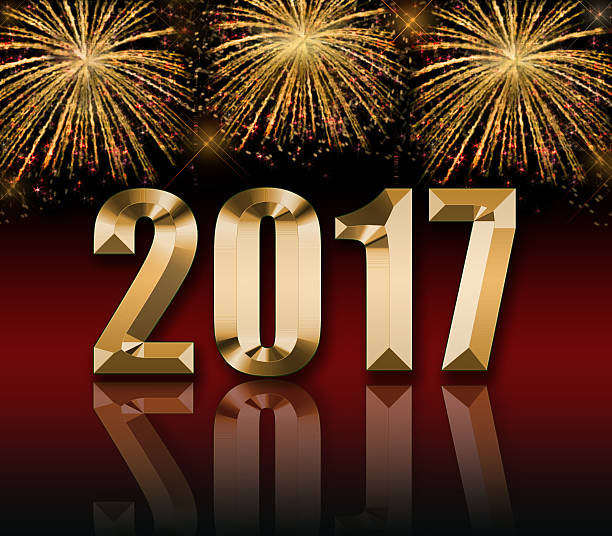 2017 roku uroczystości z ognie sztuczne - reflection new years day new years eve new year zdjęcia i obrazy z banku zdjęć