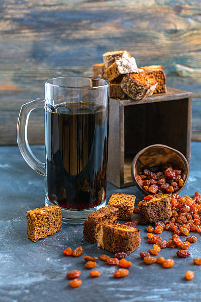 istock Kvass is a traditional Russian drink in a glass. 516219230