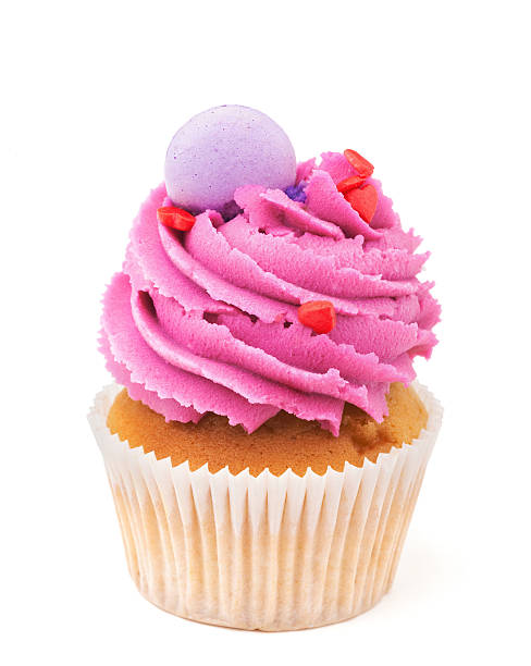 istock cupcake with pink buttercream isolated on white 516219782