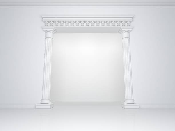 istock Classic portal  with columns. 3D rendering of high quality 516228569