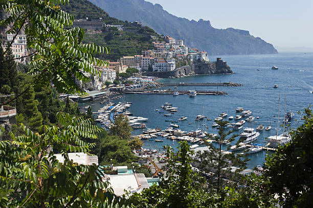 Amalfi, Italy, August 11, 2014: Amalfi Coast. The Amalfi Coast (Italian: Costiera Amalfitana) is a traditional  stretch of coastline on the southern coast of the Sorrentine Peninsula in the Province of Salerno in Southern Italy