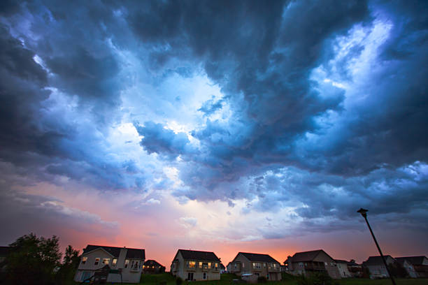 Storm Over the Neighborhood stock photo