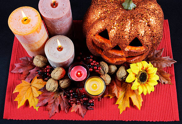 istock Happy Halloween party table centerpiece 516236143